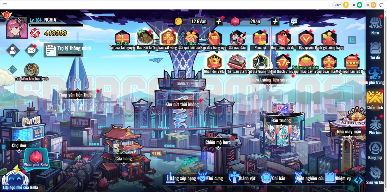 [H5] THÀNH PHỐ DỊ NĂNG - GAME THẺ TƯỚNG THEO LƯỢT